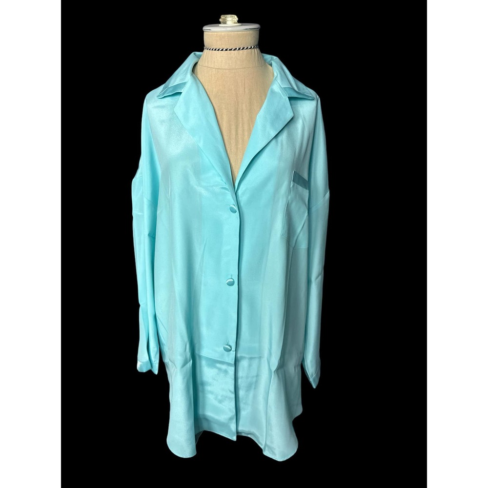 Victoria's Secret Sky Aqua Blue Loungewear Pajama Set NWOT Size Large